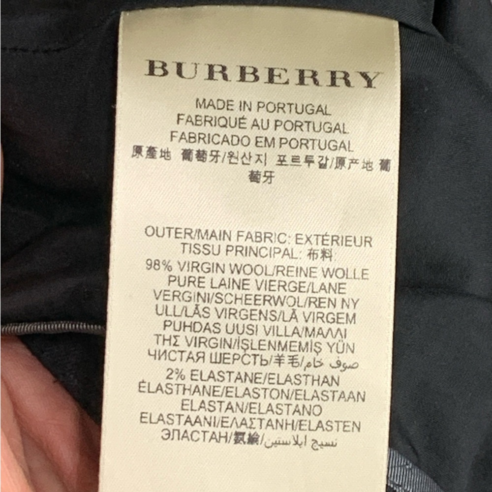 Burberry London Black Wool Flat Front Straight Leg Pants Women's Size US 10 - Picture 7 of 13